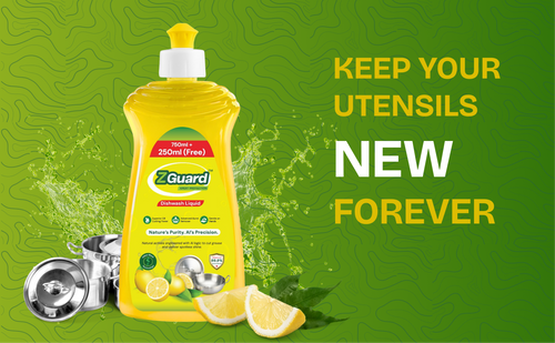 ZGUARD Dishwash Liquid Gel (750ml + 250ml FREE) - 1L