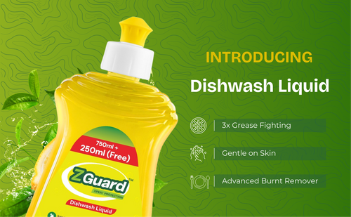 ZGUARD Dishwash Liquid Gel (750ml + 250ml FREE) - 1L