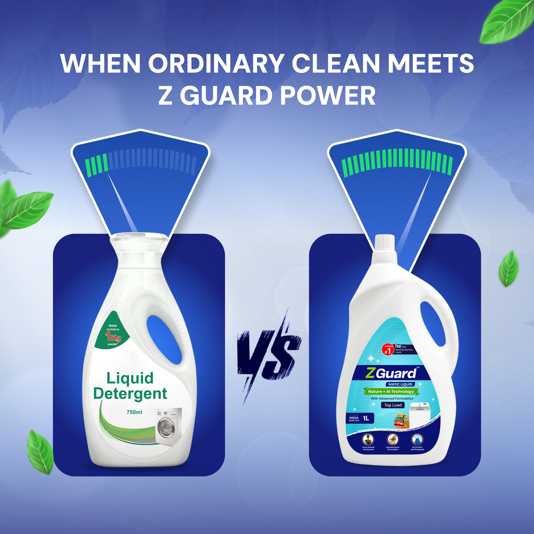 Z Guard Top Load Matic Washing Liquid Detergent  - 1L