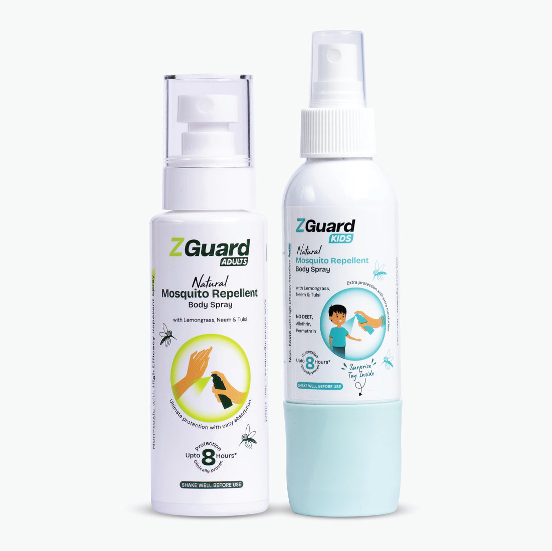 Natural Mosquito Repellent Spray for Adult and Kids Combo (Get Surprise Toy Gift for Boys)| Powerful Anti-Mosquito Spray | Paediatrician & Dermatologically Tested