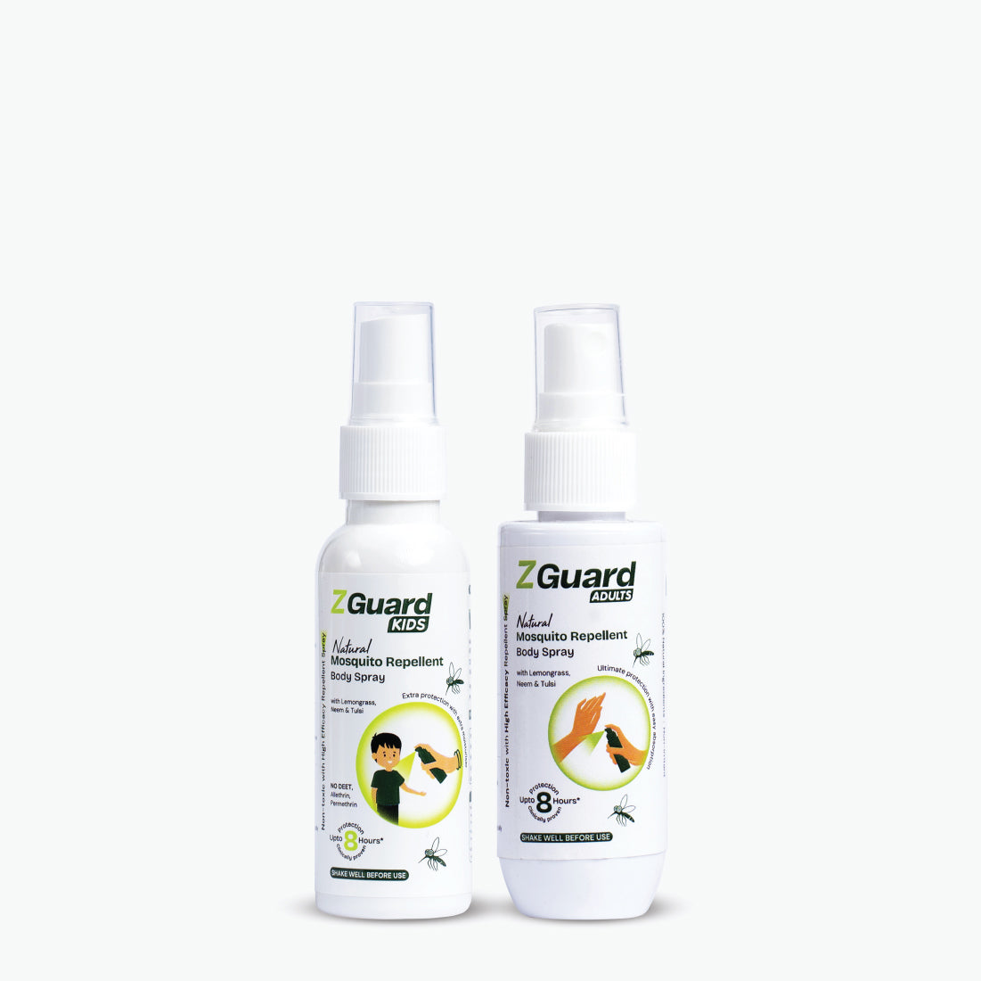 Natural Mosquito Repellent Spray for Adult and Kids Combo | Powerful Anti-Mosquito Spray | Clinically Proven Formula | Paediatrician & Dermatologically Tested